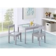 Olive & Opie Della 3-Piece Traditional Wood Kids Table & Chair Set in Gray