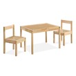 Olive & Opie Della 3-Piece Traditional Wood Kids Table & Chair Set in Natural