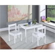 Olive & Opie Della 3-Piece Traditional Wood Kids Table & Chair Set in White