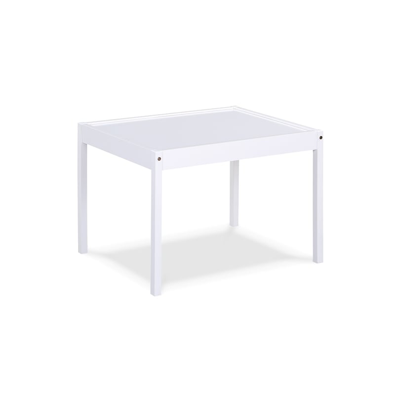 Olive & Opie Della 3-Piece Traditional Wood Kids Table & Chair Set in White