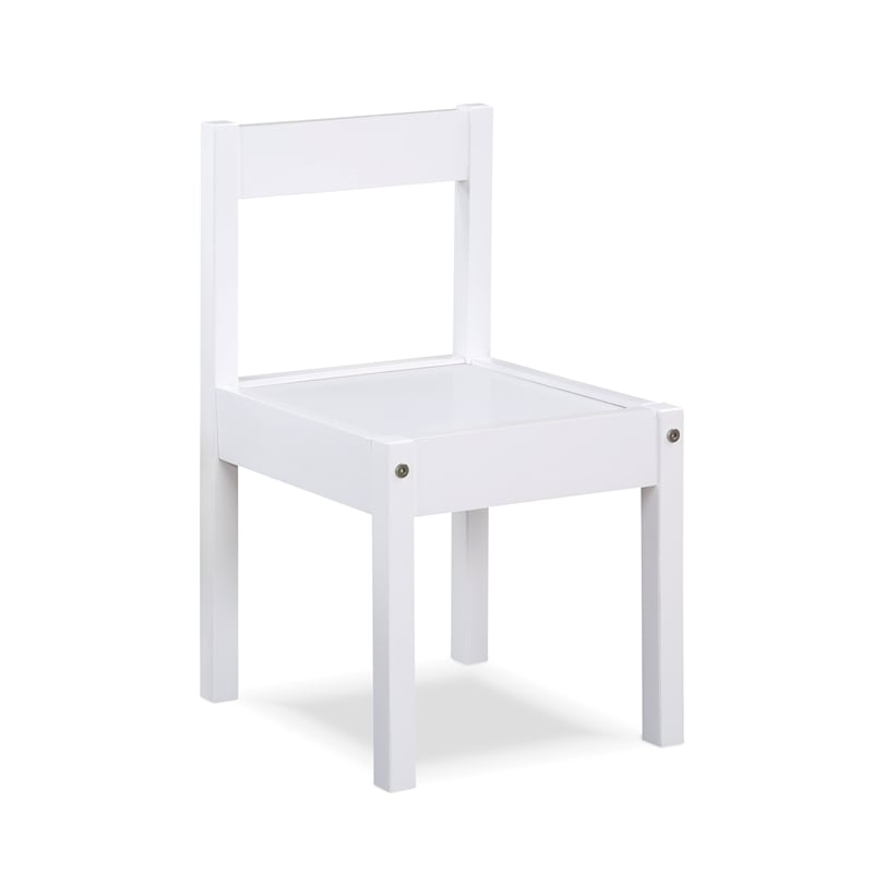 Olive & Opie Della 3-Piece Traditional Wood Kids Table & Chair Set in White