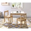 Olive & Opie Gibson 3-Piece Wood Dry Erase Kids Table & Chair Set in Natural