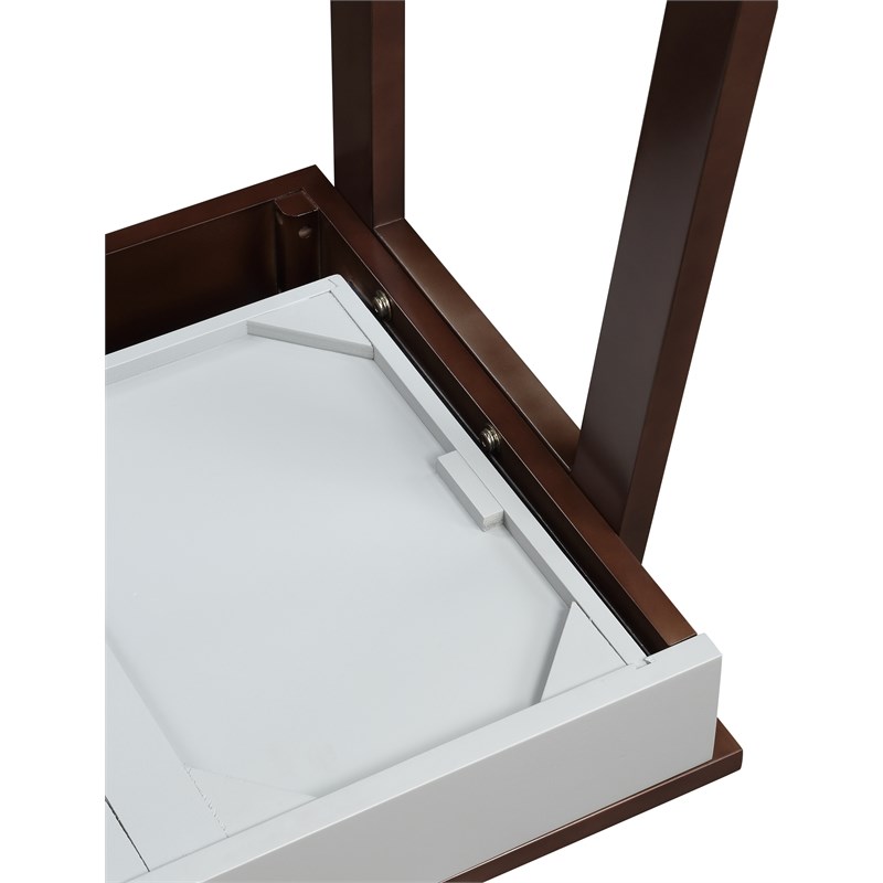 Olive & Opie Hilton Traditional Wood Desk in Espresso and Gray