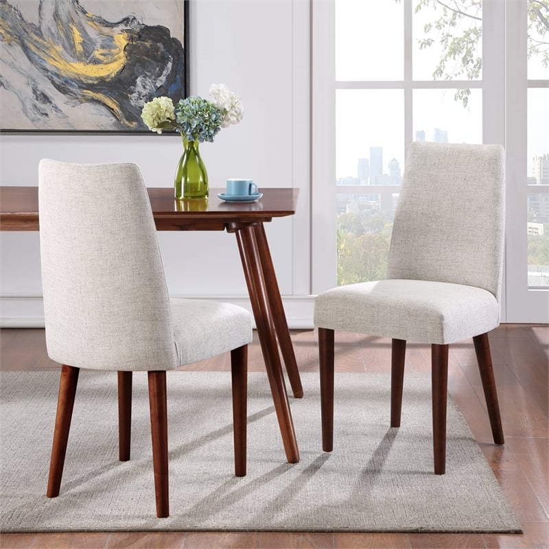 Olive & Opie Taylor Traditional Wood and Fabric Chair in Espresso/Gray