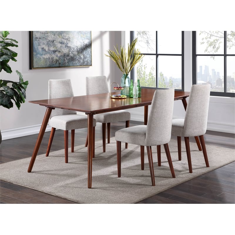 Olive & Opie Taylor Traditional Wood and Fabric Chair in Espresso/Gray