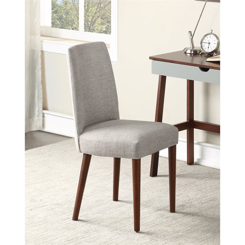 Olive & Opie Taylor Traditional Wood and Fabric Chair in Espresso/Gray
