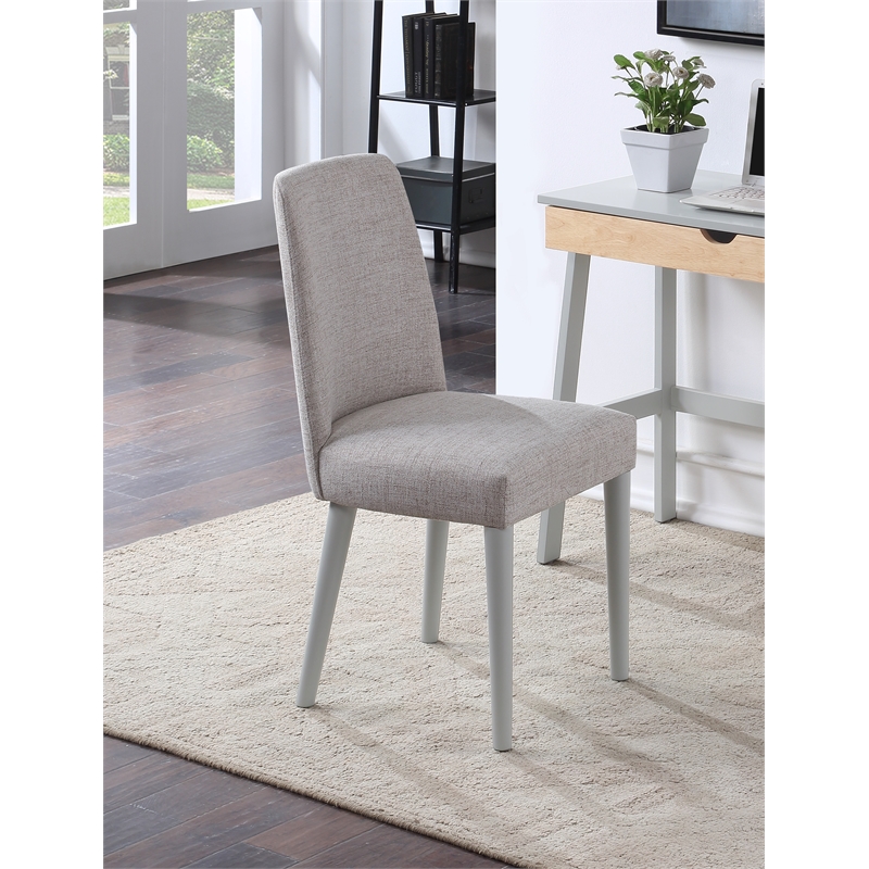 Olive & Opie Taylor Traditional Wood and Fabric Chair in Gray Finish