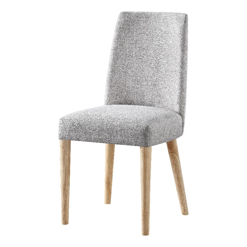 Olive & Opie Taylor Traditional Wood and Fabric Chair in Natural and Gray
