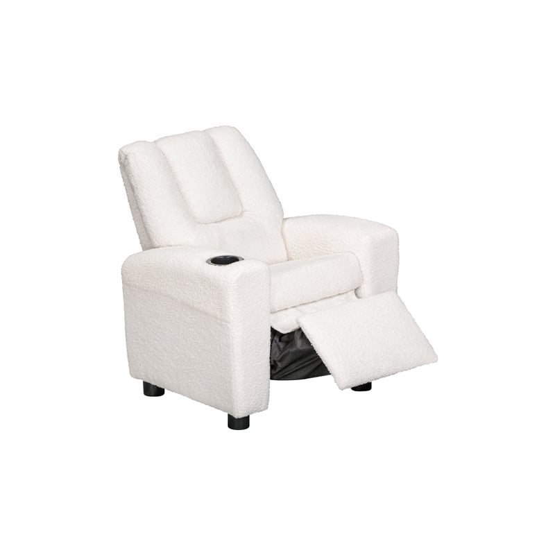 Chase Kids Recliner in Wooly White