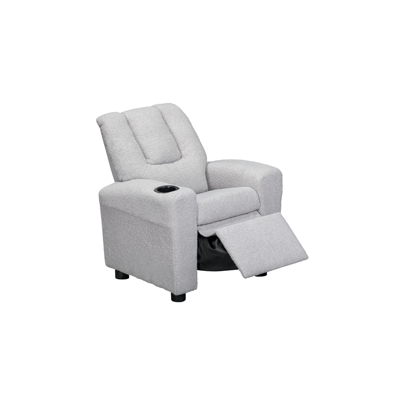 Chase Kids Recliner in Wooly Gray