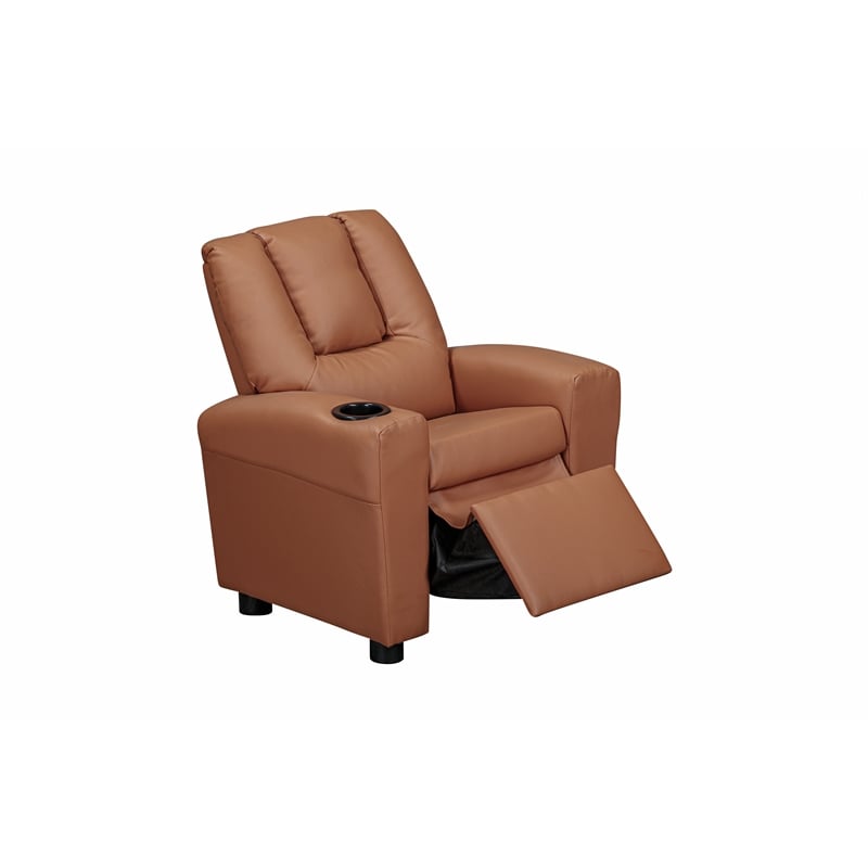 Chase Kids Recliner in Vegan Leather Chestnut