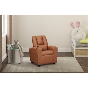 Chase Kids Recliner in Vegan Leather Chestnut