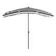 Greemotion Sleek 7.5' Adjustable Steel Black and White Fabric Patio Umbrella