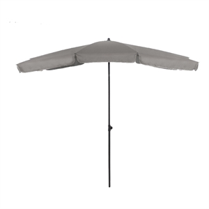 greemotion sleek 7.5' adjustable stainless steel gray fabric patio umbrella
