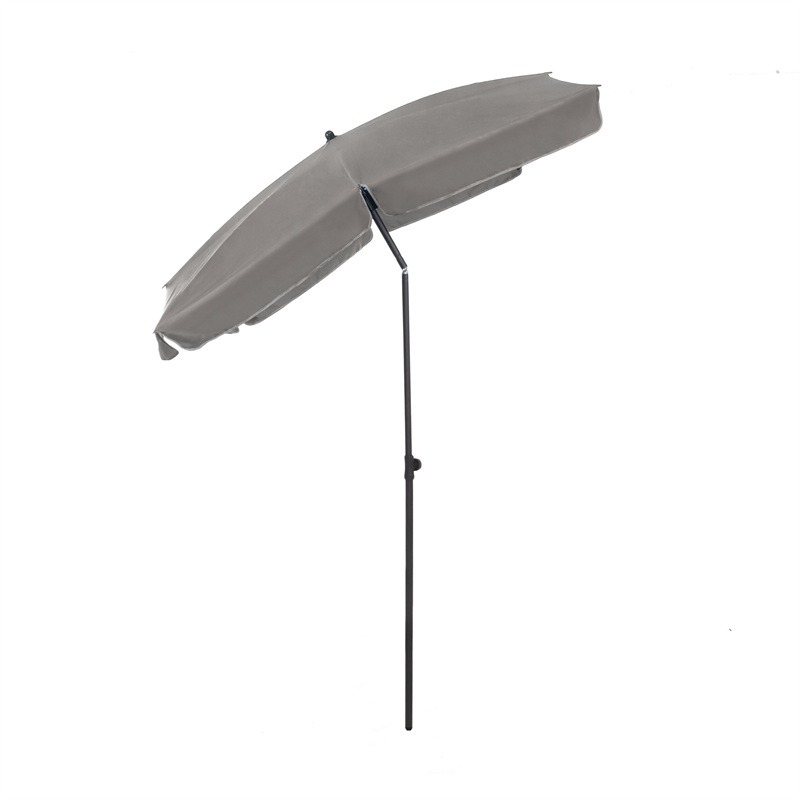 Greemotion Sleek 7.5' Adjustable Stainless Steel Gray Fabric Patio Umbrella