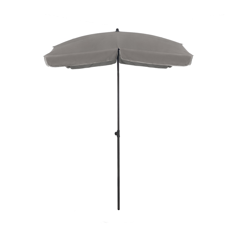Greemotion Sleek 7.5' Adjustable Stainless Steel Gray Fabric Patio Umbrella