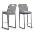 Greemotion Cyprus Stainless Steel Gray Outdoor Bar Height Dining Stools Set of 6