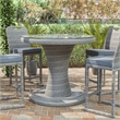 Greemotion Cyprus Outdoor Bar Height Glass Gray Dining Table with Ice Bucket