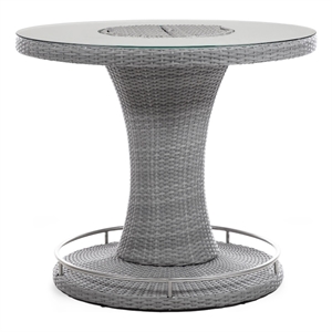 greemotion cyprus outdoor bar height glass gray dining table with ice bucket