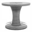 Greemotion Cyprus Outdoor Bar Height Glass Gray Dining Table with Ice Bucket