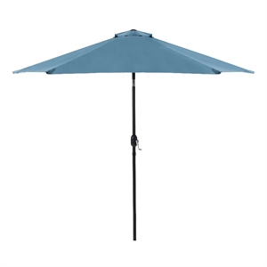 greemotion halo 9ft blue adjustable articulated tilting fabric patio umbrella