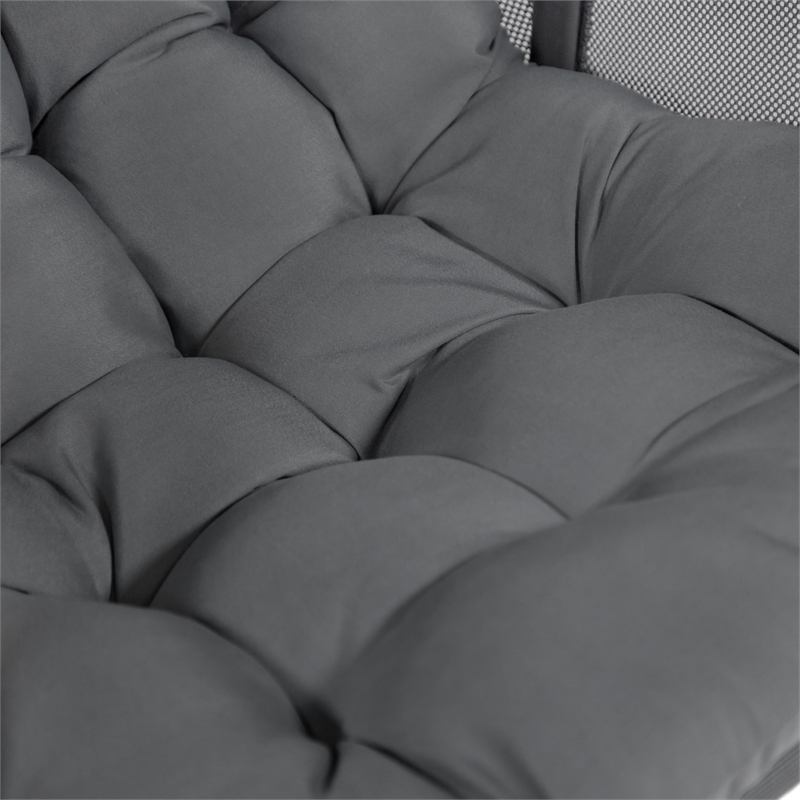 Greemotion Breeze Outdoor Foldable Mesh Fabric Egg Swing in Dark Gray