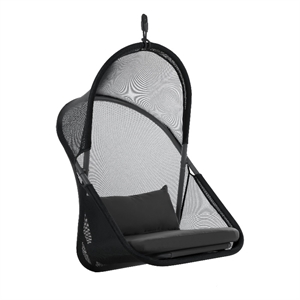 greemotion crush outdoor foldable mesh egg swing chair in black fabric