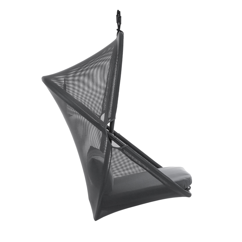 Greemotion Crush Outdoor Foldable Mesh Egg Swing Chair in Dark Gray Fabric