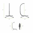 Greemotion Wave Hanging Metal C-Stand for Swing Chair in Black
