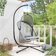Greemotion Wave Hanging Metal C-Stand for Swing Chair in Black