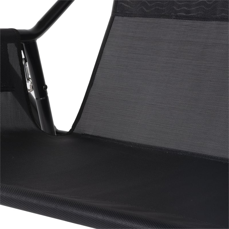 Greemotion Sandor Outdoor Metal Swing with Canopy Sun Shade in Black