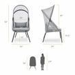 Greemotion Alverta 2-Piece Black Outdoor Fabric Mesh Foldable Chair