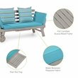 Greemotion Maui Expandable Outdoor Patio Daybed in Gray Acacia Wood