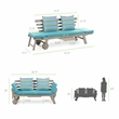Greemotion Maui Expandable Outdoor Patio Daybed in Gray Acacia Wood