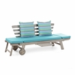 Greemotion Maui Expandable Outdoor Patio Daybed in Gray Acacia Wood