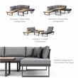 Greemotion San Jose Modular Teak Solid Wood Sectional Sofa in Gunmetal/Natural