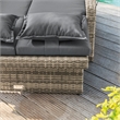 Greemotion Bahia Tobago Solid Teak Wood Outdoor Modular Daybed in Brown/Natural