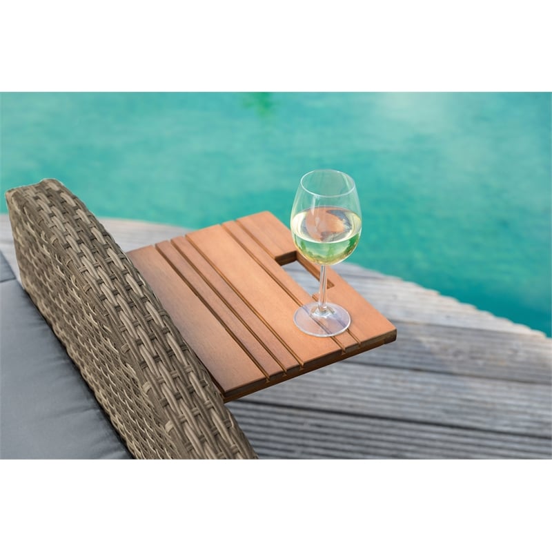 Greemotion Bahia Tobago Solid Teak Wood Outdoor Modular Daybed in Brown/Natural