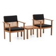 Greemotion Noto 3-Piece Outdoor Acacia Wood Bistro Set in Natural