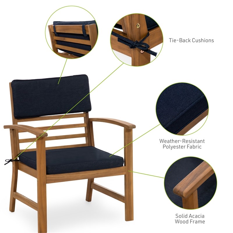 Greemotion Hana 4-Piece Outdoor Acacia Wood Sofa Set in Natural