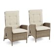 Greemotion Garda Outdoor Aluminum Polyrattan Reclining Chair in Beige