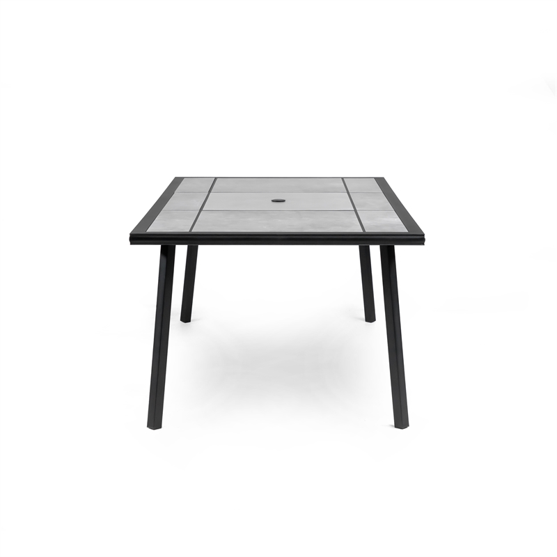 Greemotion Sintra 76-inch Metal Outdoor Patio Dining Table in Black