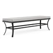 Greemotion Sintra 59-inch Black Outdoor Metal Bench with Gray Cushion