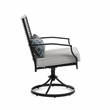 Greemotion Sinta 2-Piece Outdoor Black Metal Swivel Dining Chairs