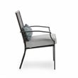 Greemotion Sinta 2-Piece Outdoor Black Metal Dining Chairs with Gray Cushion