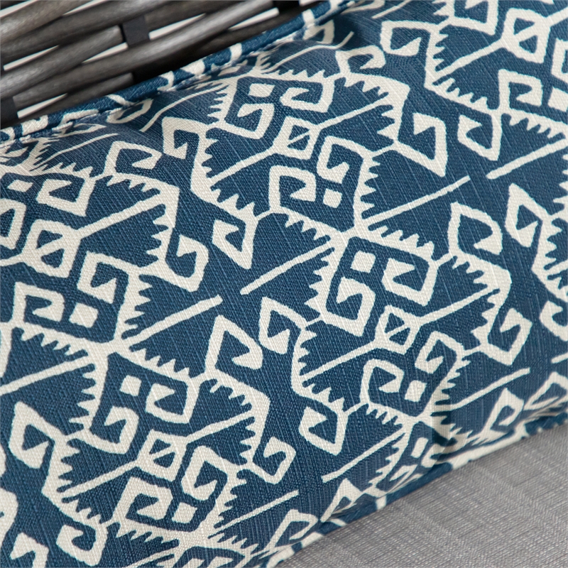 Greemotion Sinta 2-Piece Outdoor Black Metal Dining Chairs with Gray Cushion