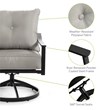 Greemotion Segovia 4-Piece Outdoor Black Metal Dining Swivel Chairs