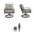 Greemotion Segovia 4-Piece Outdoor Black Metal Dining Swivel Chairs