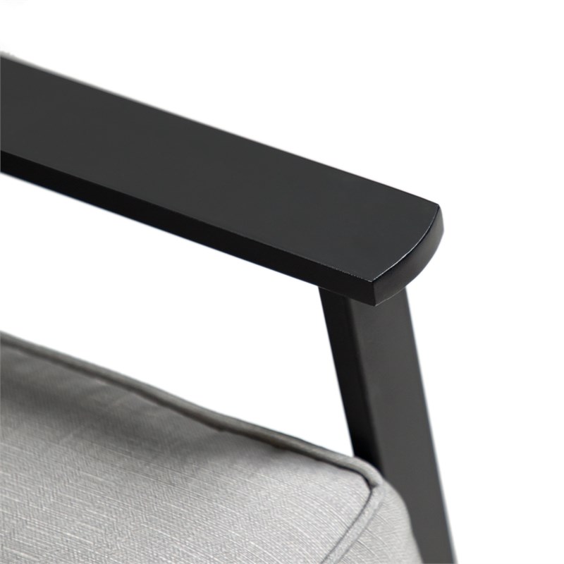 Greemotion Segovia 4-Piece Outdoor Black Metal Dining Swivel Chairs