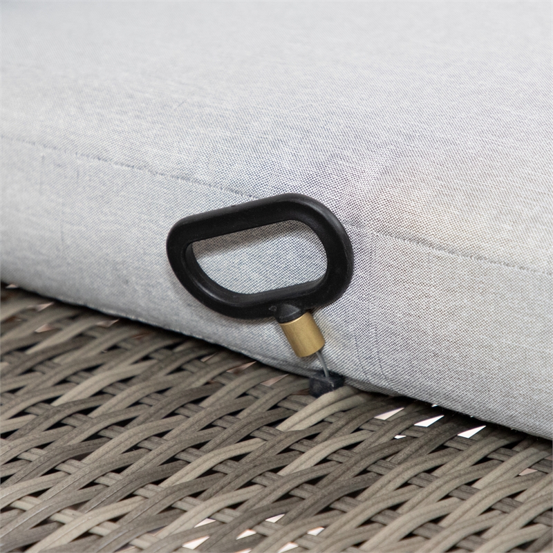 Greemotion 4-Piece Aluminum Outdoor Patio Reclining Sofa Set in Brown